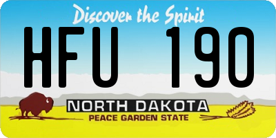 ND license plate HFU190