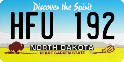 ND license plate HFU192