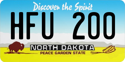 ND license plate HFU200