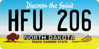 ND license plate HFU206