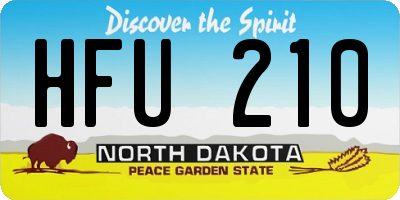 ND license plate HFU210