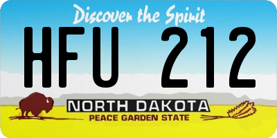 ND license plate HFU212