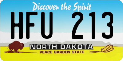 ND license plate HFU213