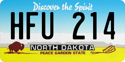 ND license plate HFU214