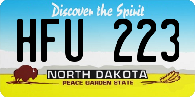 ND license plate HFU223