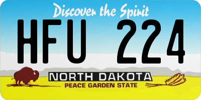 ND license plate HFU224
