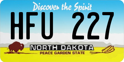 ND license plate HFU227