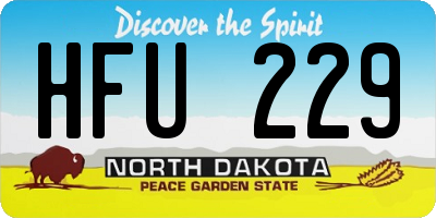 ND license plate HFU229