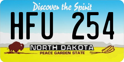 ND license plate HFU254