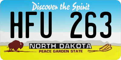ND license plate HFU263