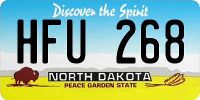 ND license plate HFU268