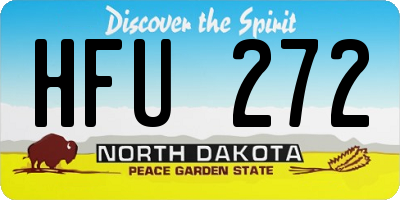 ND license plate HFU272