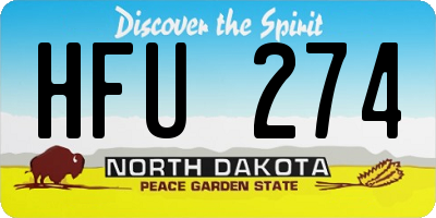 ND license plate HFU274