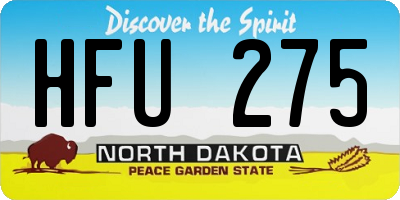 ND license plate HFU275
