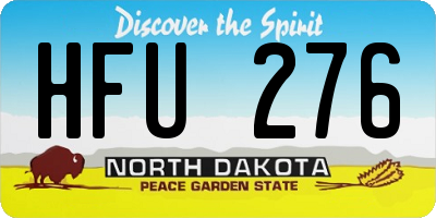 ND license plate HFU276