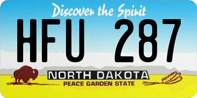ND license plate HFU287