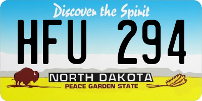 ND license plate HFU294