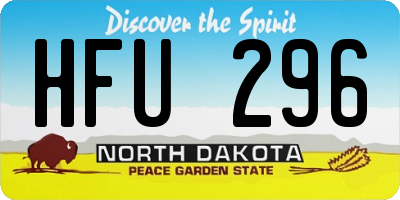 ND license plate HFU296