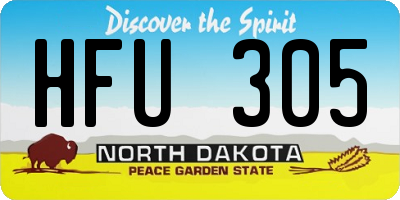 ND license plate HFU305