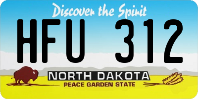 ND license plate HFU312