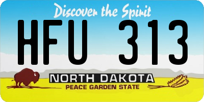 ND license plate HFU313