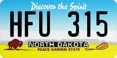 ND license plate HFU315