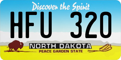 ND license plate HFU320