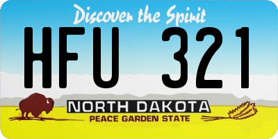 ND license plate HFU321