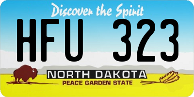 ND license plate HFU323