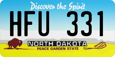 ND license plate HFU331