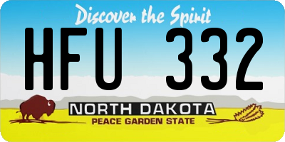 ND license plate HFU332