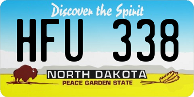 ND license plate HFU338