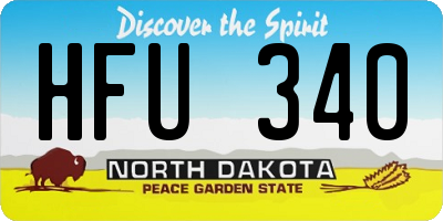 ND license plate HFU340