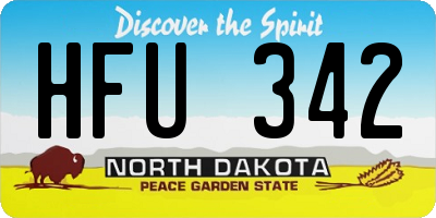 ND license plate HFU342