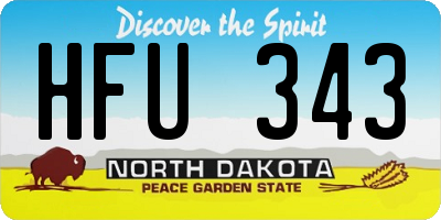 ND license plate HFU343