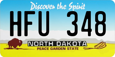 ND license plate HFU348