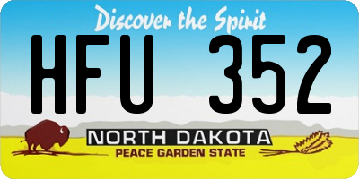 ND license plate HFU352