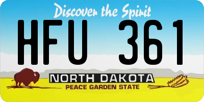 ND license plate HFU361