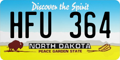 ND license plate HFU364