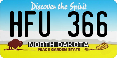 ND license plate HFU366