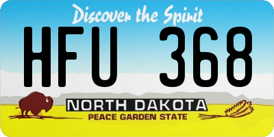 ND license plate HFU368