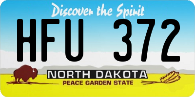 ND license plate HFU372