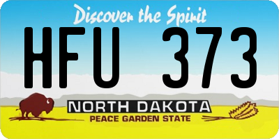 ND license plate HFU373