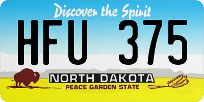 ND license plate HFU375