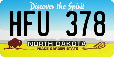 ND license plate HFU378