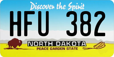 ND license plate HFU382