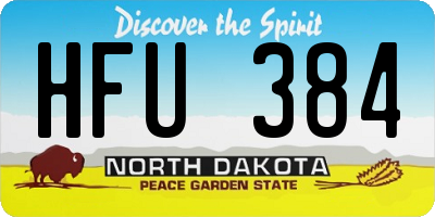 ND license plate HFU384