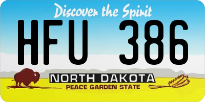 ND license plate HFU386
