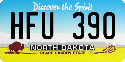 ND license plate HFU390
