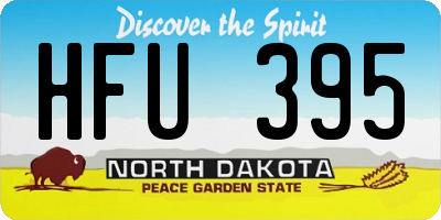 ND license plate HFU395